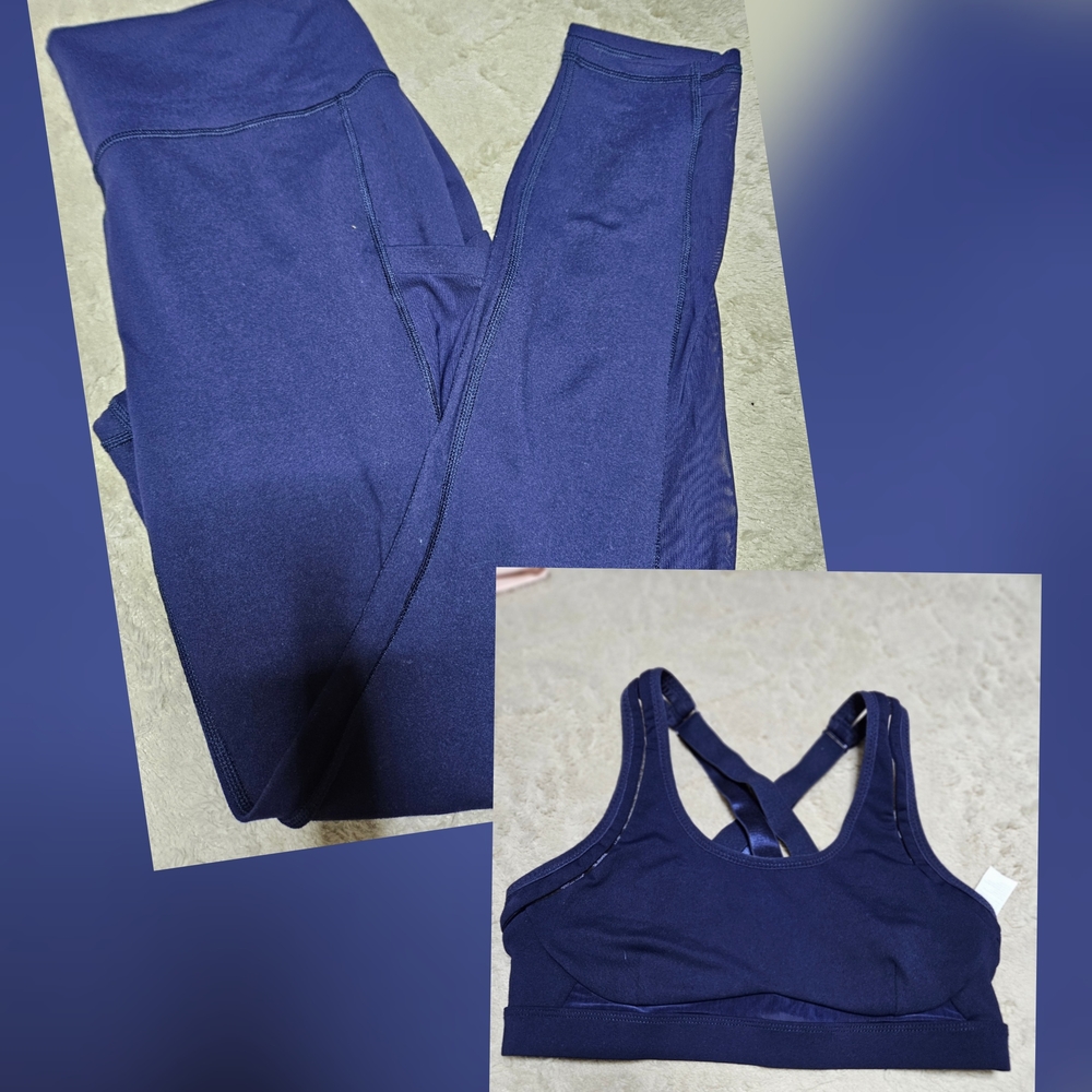 Fabletics Blue Sports Bra & Leggings for Active Comfort